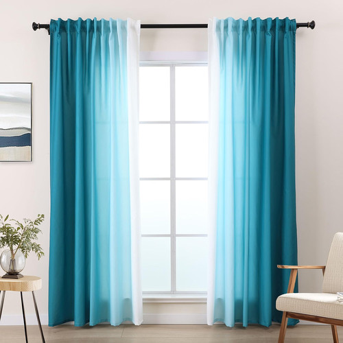 Teal white ombre - teal,