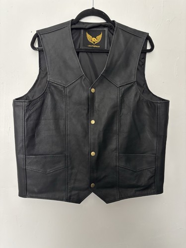 Leatherick black leather - leather, biker