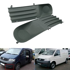 Pair For VW Transporter T5 2003-2009 Front Bumper Fog Light Cover Grill Surround