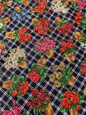 "FLOWERS IN POTS ON NAVY