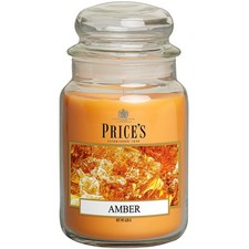 Price's Candles Large Glass Jar Amber 150 Hours Burn Time Prices Candles