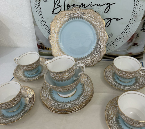 Vtg royal stafford blue gold - vtg, &