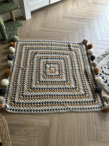 Handmade knitted blanket - knitted,