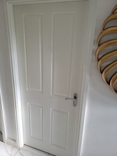 White 4 Panel interior door With handles 1981 X 838 MM
