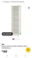 Ikea Pax Corner Unit White