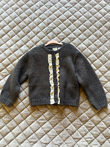 Zara girls gray knit - gray, wool