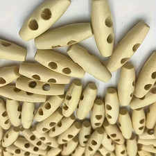 10 x 30mm Wooden White Toggle