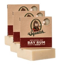 3 x Dr Squatch Bay Rum Soap – Natural Manly Cold Process Soap Bar - 5oz 141g Bar