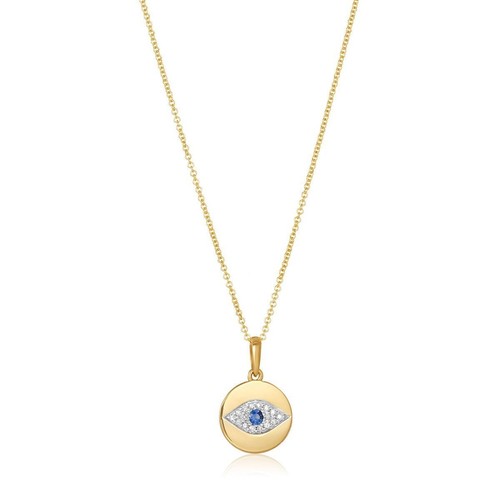 14k gold evil - 14k, sapphire