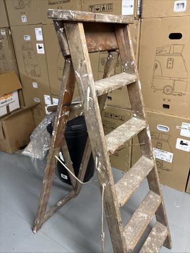 Vintage wooden step ladder - vintage,