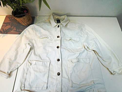 Primark white denim jacket - white, xl