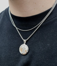 Mens Large Silver Steel St