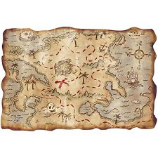 LEMINATED PIRATE TREASURE MAP PARTY BAG TOY PROP ACCESSORY FANCY DRESS COSTUME
