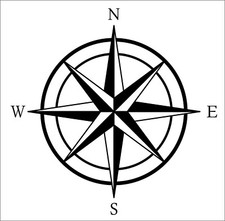 Compass large vinyl sticker