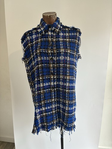 Zara blue plaid tweed - blue, frayed
