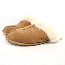 Ladies UGG AUSTRALIA Chestnut Suede Sheepskin Slippers Size UK 9 B17