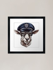 Goat police framed art - framed, print