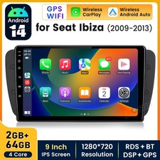 9" Apple Carplay For SEAT IBIZA 6J 2009-2013 Android 14 Car Stereo Radio GPS NAV