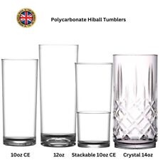 Unbreakable Reusable Polycarbonate Plastic Hiball Glasses Clear - FAST DELIVERY!