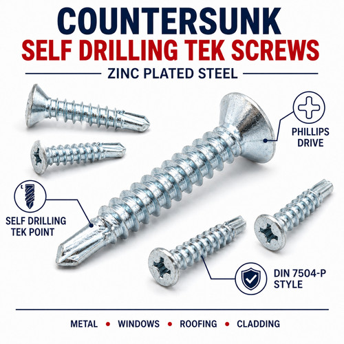 Countersunk self drilling tek - countersunk,