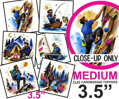 Male adventure card toppers - male,