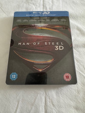 Man Of Steel 2D/3D Blu Ray Steelbook Original Artwork Rare OOP & OOS Uk Etd Mint