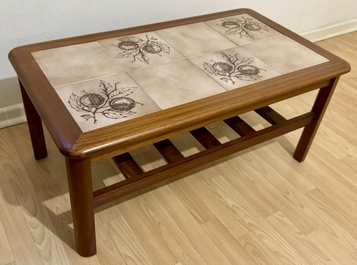 Tiled teak coffee - tiled,