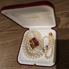 Majorica Pearl Necklace 76cm & matching Bracelet 19cm Boxed & Paperwork 1990's 