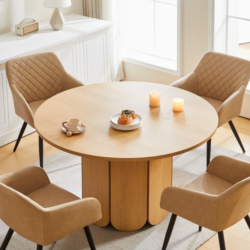 1pc round dining - round, table+4pc
