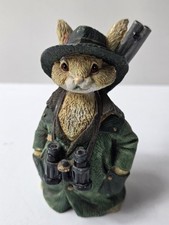 Rare Enesco "Hunting Rabbit" 1995 Parastone Rabbit With Shotgun & Binoculars VGC