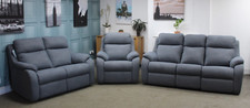 G PLAN KINGSBURY ELECTRIC 3 SEATER & CHAIR+ STATIC 2 SEATER, SCALE COBALT FABRIC