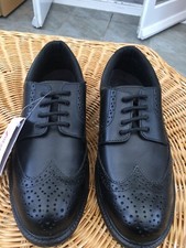  NEW STEEL TOE CAPS PROFESSIONAL LEATHER BROGUE SAFETY SHOE Size 7 Black leather