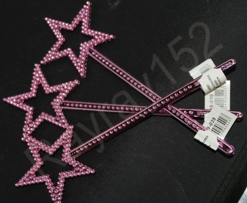 Silver pink star wand - &, –
