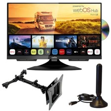 12v 19" Campervan Motorhome LED TV built in DVD/Freeview Headrest mount & Aerial