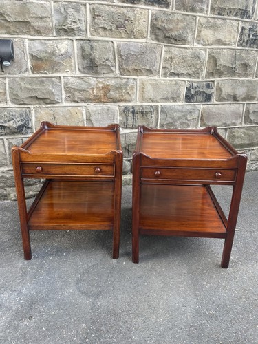 Pair mahogany single draw - pair,