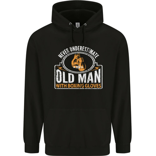 Old man with boxing - with,