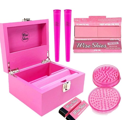 Pink stash box rolling papers - stash,