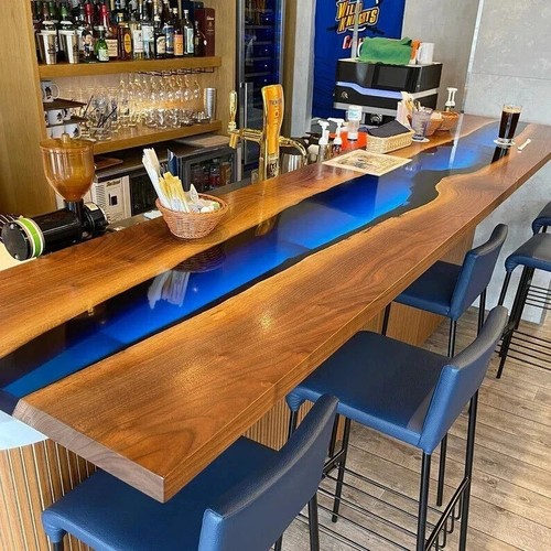 Blue clear epoxy resin - clear, bar