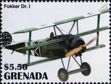 WWI FOKKER Dr. I Dreidecker Triplane Fighter Aircraft Stamp (2022 Grenada)