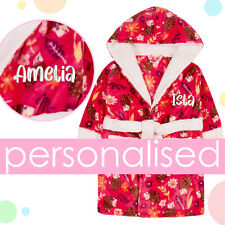 Personalised Girls Dressing Gown Hedgehog Autumn Robe Custom Name UK 2-13 Years