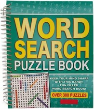 Wordsearch 300 Puzzle Book Spiral Bound Activity Brain Teaser Word Search Game