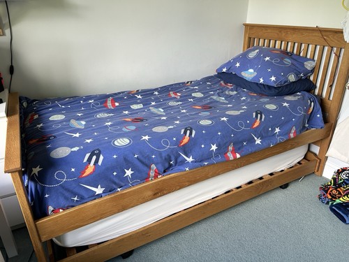 Guest trundle bed oak finish - guest,