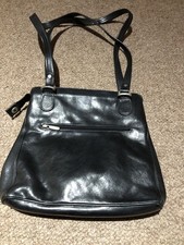 Texier Vintage Black Leather Handbag Made in France, Good condition,used.