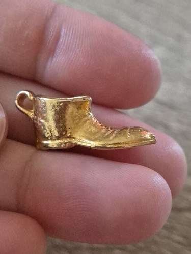 Vintage gold plated boot - gold,