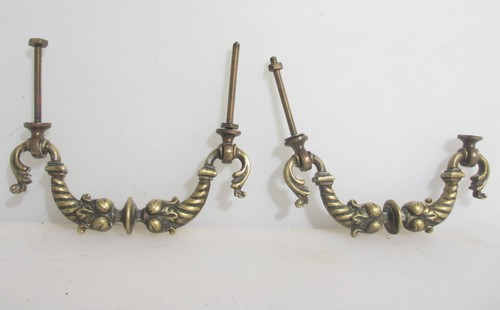 Victorian brass drawer handles - brass,