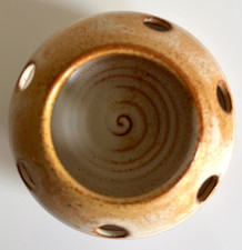 Studio Pottery St Nectans Tintagel Cornwall Small Pierced Nigh Light Pot/Vase