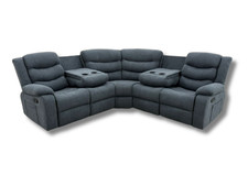 Grey Fabric Corner Recliner