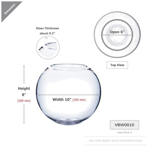 Classic glass fish bowl vase - glass,