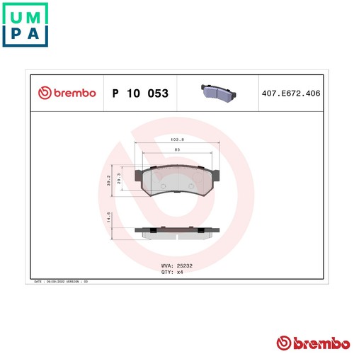 Brake pad set - pad,