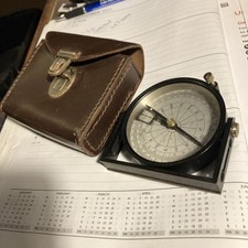 Antique JH STEWARD BLACK COMPASS / CLINOMETER c1920 With  Case 